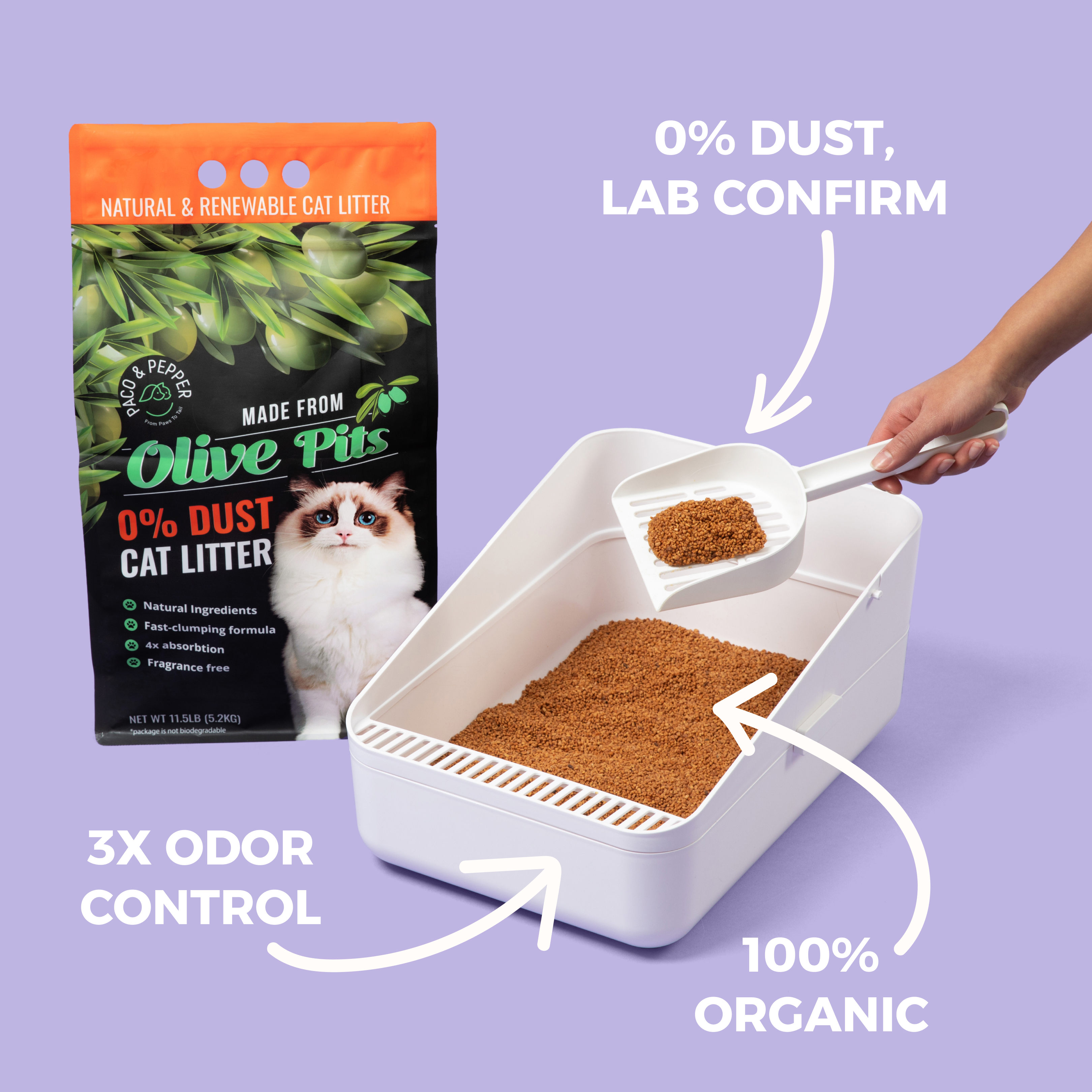 Olive Pit Cat Litter